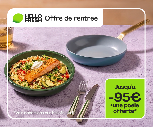 HelloFresh, Réduction Box Cuisinés + 1 poêle offerte 🍳 : 