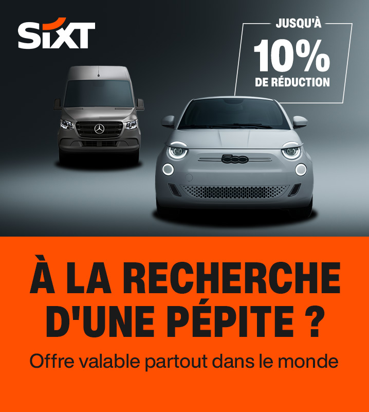Jusqu'à -10% sur ta location de voitures SIXT 🚙