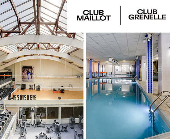 Ton abonnement annuel valable dans les deux clubs Maillot & Grenelle 🤩